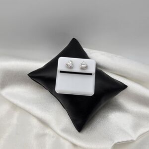 Elegant Sterling Silver Moissanite Halo Heart Shaped Earrings